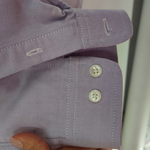 Cabin Creek Button Up Shirt Purple Size 18T Wrinkle Free Stain Repellant - Picture 8 of 9